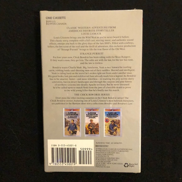 🆕 Louis L’Amour’s “Strange Pursuit” on Cassette Tape - Never Unwrapped or Used - Picture 2 of 6